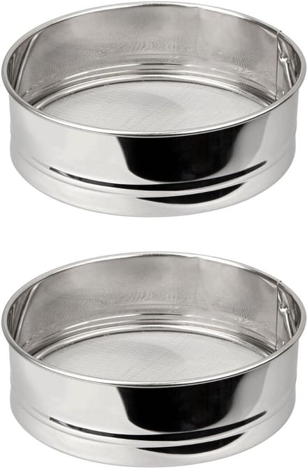 Set van 2 extra fijne roestvrijstalen keukenziften 18 cm diameter Fackelmann Basic