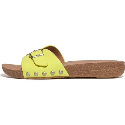FitFlop FitFlop Iqushion Adjustable Buckle Leather Slides BRUIN - Maat 40