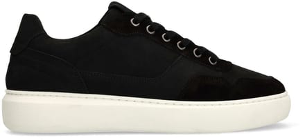 Manfield - Heren - Zwarte suède sneakers - Maat 42