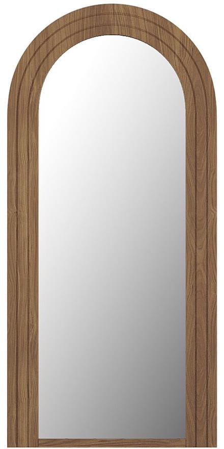 Vente-unique Grote boogspiegel in heveahout - H 150 x B 70 cm - Naturel - ANSHUN