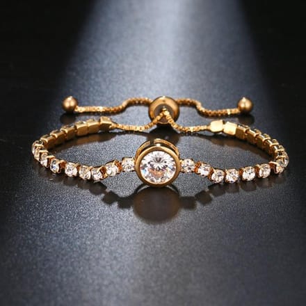 Bracelet chaîne en forme de cœur en strass et Zircon pour femmes, bijoux élégants réglables, cadeaux à la mode gray