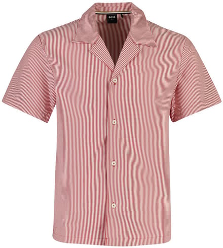 Poloshirt BOSS Black gestreept rood normale fit