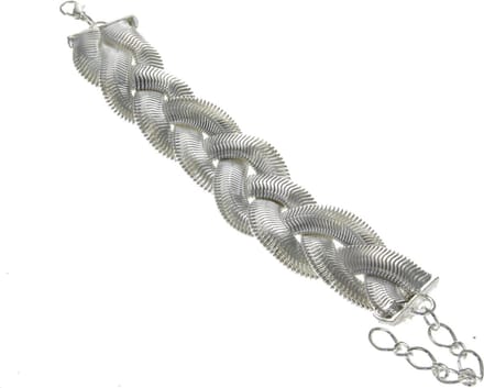 Behave - armband zilverkleur - gevlochten ontwerp - feestelijk accent