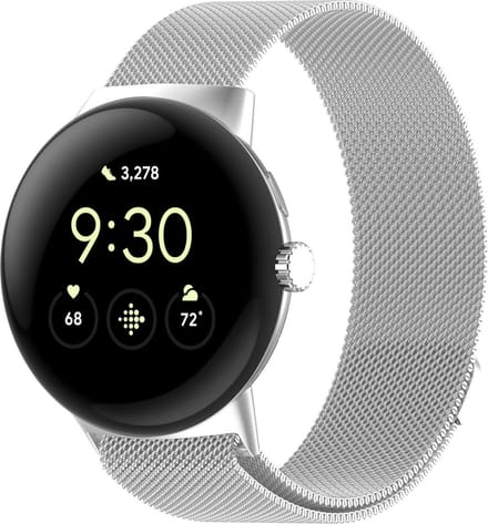 Strap-it Milanees bandje geschikt voor Google Pixel Watch 5 (41 mm) / 4 (41 mm) / 3 (41 mm) / 2 / 1 - Zilver