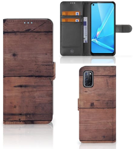 OPPO A72 | OPPO A52 Book Style Case Old Wood