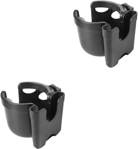Kinderwagen Bekerhouder - Fiets Accessoire - Onderweg Dranken - Universele Pasvorm - 2 Stuks - Zwart