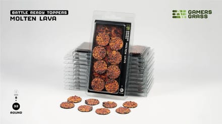 Molten Lava Bases Pre-Painted (8x 32mm Round)