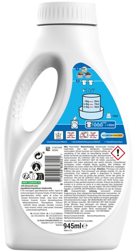 Gama - Vloeibaar Wasmiddel White 21 Wasbeurten - 4 x 945 ml - Voordeelverpakking