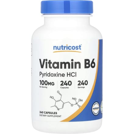 Nutricost, Vitamine B6, 100mg, 240 capsules
