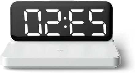 Digitale Wekker - LED Klok Spiegel - Opladen Telefoon - Draadloos Laden - Instelbare Helderheid - Wit