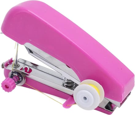 Handnaaimachine - Mini Naaimachine - Noodreparaties Thuis - Draagbaar en Lichtgewicht - Compact Formaat - Roze