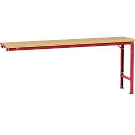 Manuflex aanbouwtafel UNIVERSAL Speciaal, 2000 x 800 mm, multiplex natuur, robijnrood