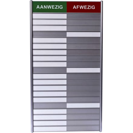 INFOBORD POSTA AAN/AFWEZIGHEIDSBORD 20 PLAATSEN