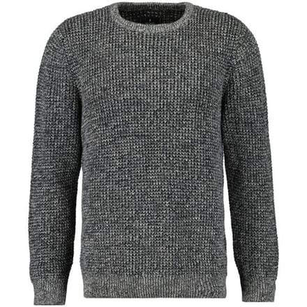 Ragman Trui Structure Knit Pullover Roundneck Grijs Melange / male