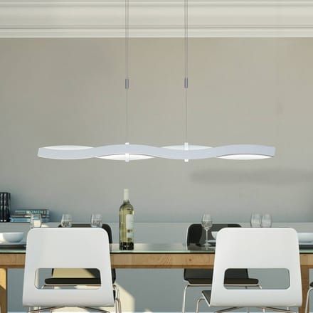 Bopp LED hanglamp Swing, aluminiumkleurig, lengte 120 cm