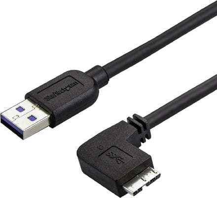 StarTech.com 6ft Slim Right-Angle Micro USB 3.0 Cable - M/M - USB 3.1 Gen 1 - USB cable - 2 m