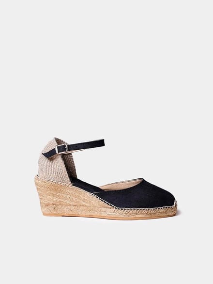 Espadrilles met sleehak van jute en gesp | CALDES