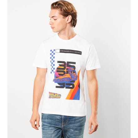Back to the future Powered Car Unisex T-Shirt - Wit - M
