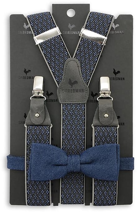 Sir Redman - Bretels met strik - bretels combi pack Don Diamond denim - blauw / grijs