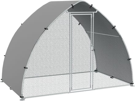 PawHut-Kippenhok-Staal-304x190x220cm-Zilver