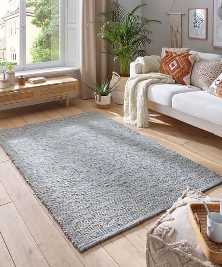 Wollen vloerkleed - Kaia lichtblauw 200x290