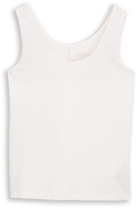 Tom Tailor - Slim fit top met ronde hals - Maat L - Whisper White