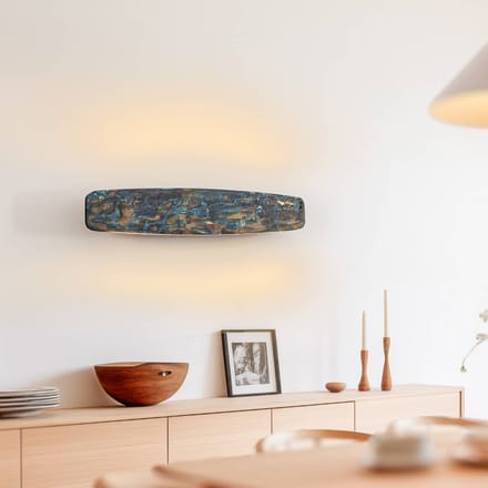 Lysia LED wandlamp quitani, geoxideerd/zwart