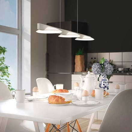 Helestra Pole LED hanglamp 3-lamps nikkel