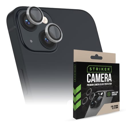 Striker Screenprotector geschikt voor Apple iPhone 13 Glazen | Striker Single Lens Camera Lens Protector - Case Friendly - Zwart