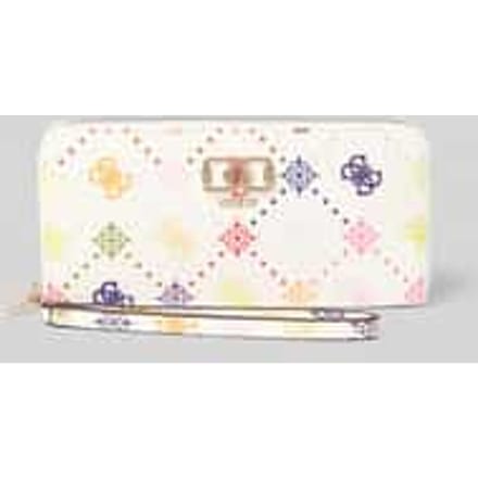 GUESS portemonnee Emelie Logo SLG Zip Around Card Case Bone Logo veelkleurig