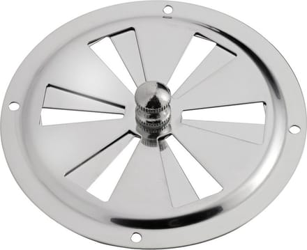 Ventilatierooster - Afsluitbaar - 100mm - Rvs gepolijst