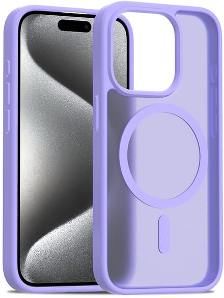 Solidenz Hoesje - Geschikt voor iPhone 15 Pro Max - FrostMag Backcover geschikt voor MagSafe - Lavendel