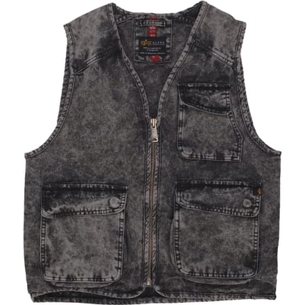 Man Canvas Acid Vest zwart