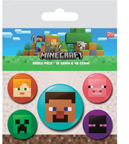 Minecraft Faces - Button - 5-pack