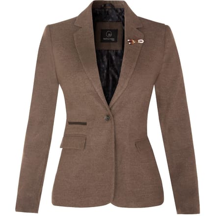 Dames Tweed jaren 1920 visgraat lichtbruine blazer