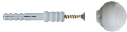 Wkręt-met - Deurstop - Wit - 8x60mm - Kunststof