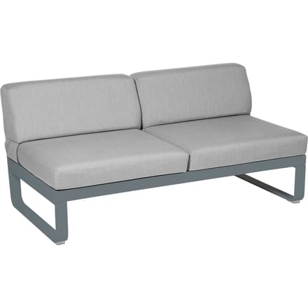 Fermob BELLEVIE 2-zits middenmodule - 26 stormgrijs mat - 79 Flanelgrijs