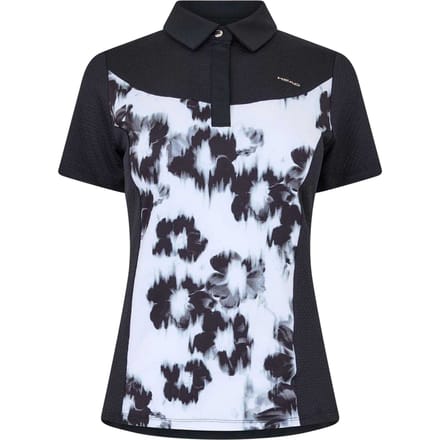 Head Dames Bloemen Performance Polo Shirt (Zwart/Wit)