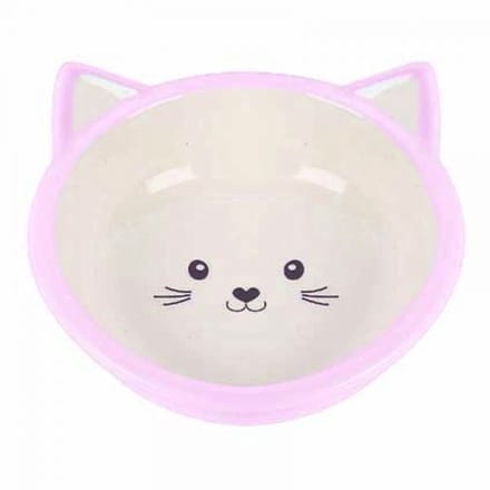 Happy pet voerbak kitten roze / creme
