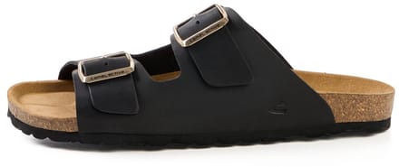camel active Leren slipper met kurken voetbed - Maat - Zwartwomenswear-38