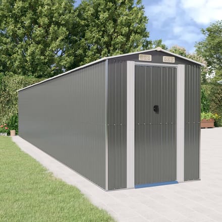 vidaXL - Tuinschuur - 192x1021x223 - cm - gegalvaniseerd - staal - lichtgrijs