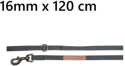 ANIMAL BOULEVARD Hondenlijn - Canvas - Lederen Greep - Groen / Cognac - Breedte: 1,6 cm - Lengte: 120 cm