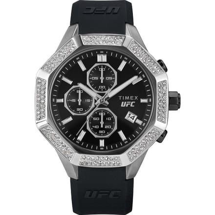 Timex UFC King Chrono TW2V99300 Horloge - Siliconen - Zwart - Ø 45 mm