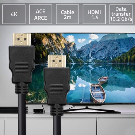 Qoltec HDMI-kabel v1.4 |   Hoge snelheid |   4K |   30Hz |   30AWG |   GOUD |   2m
