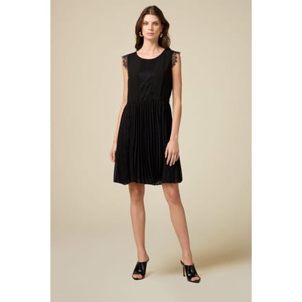 Oltre Short Dress With Lace Inserts Black Größe: 40 | Minikleider Outlet | Damen | Schwarz