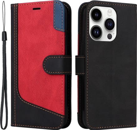 Cityhoesje-iPhone 15 Pro Max - PU Leather - Book Case - Zwart