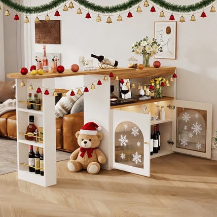 REDOM Eettafel 138-193x39x105 cm van MDF en metaal, uitschuifbaar met 1m verstelbare LED-lichtstrip
