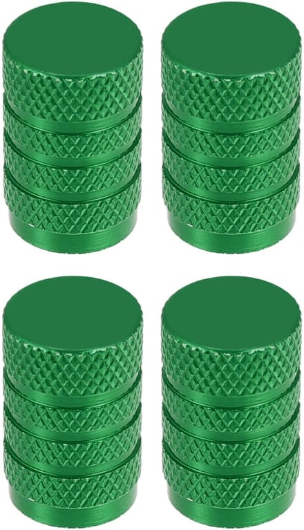 Dailygoods- Ventieldopjes Universele Pasvorm - Aluminiumlegering - 17mm - 4 Stuks - Draagbaar - Schokbestendig - Rubber Afdichting - Ventieldoppen