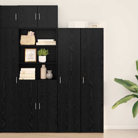 vidaXL - Highboard - Zwart - Eiken - 40 - x - 42,5 - x - 185 - cm