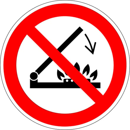 Sluit het deksel niet wanneer de branders werken sticker, P073 300 mm